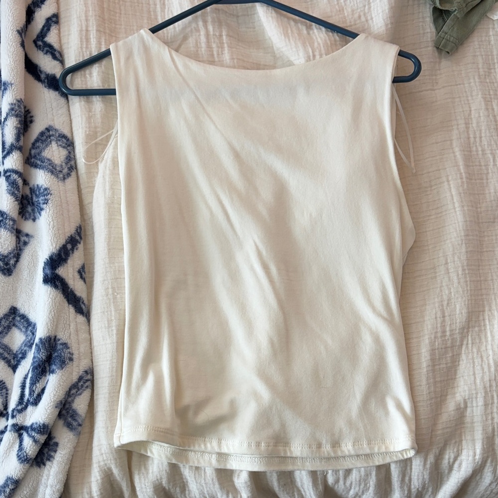 Elegant Cream Sleeveless Top